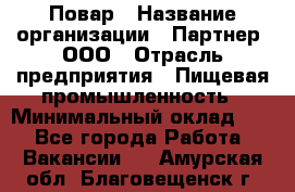 Повар › Название организации ­ Партнер, ООО › Отрасль предприятия ­ Пищевая промышленность › Минимальный оклад ­ 1 - Все города Работа » Вакансии   . Амурская обл.,Благовещенск г.